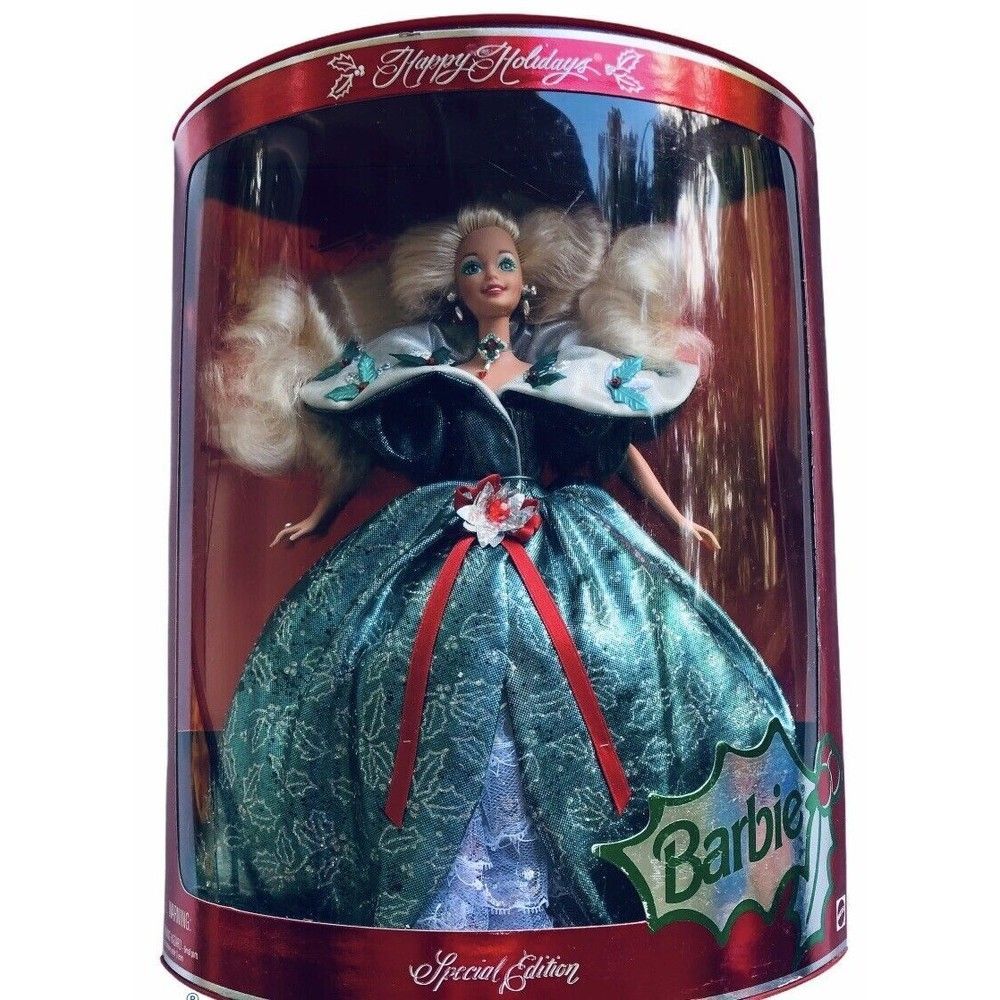 1995 HAPPY HOLIDAYS Barbie‎ Doll Special Edition Long Blonde Hair #14123 NRFB